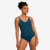 Bañador Aquagym Ines Mujer Azul/Blanco -Nabaiji Tienda De Ventas baador aquagym ines mujer azulblanco