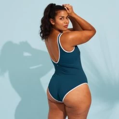 Bañador Aquagym Ines Mujer Azul/Blanco -Nabaiji Tienda De Ventas baador aquagym ines mujer azulblanco 4