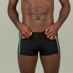Bañador Bóxer Natación Negombo Hombre Negro Turquesa -Nabaiji Tienda De Ventas baador boxer natacion negombo hombre negro turquesa 2
