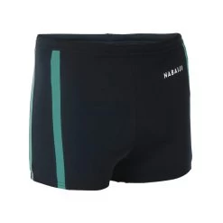 Bañador Bóxer Natación Negombo Hombre Negro Turquesa -Nabaiji Tienda De Ventas baador boxer natacion negombo hombre negro turquesa 3