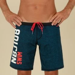 Bañador Hombre Natación Largo Nabaiji Negro Rojo Estampado -Nabaiji Tienda De Ventas baador hombre natacion largo nabaiji negro rojo estampado 3