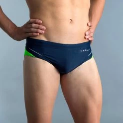Bañador Hombre Natación Slip Nabaiji Azul Verde 900