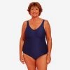 Bañador Mujer Moldeador Escote V Azul Oscuro Aquagym Nabaiji Romi Salento -Nabaiji Tienda De Ventas baador mujer moldeador escote v azul oscuro aquagym nabaiji romi salento