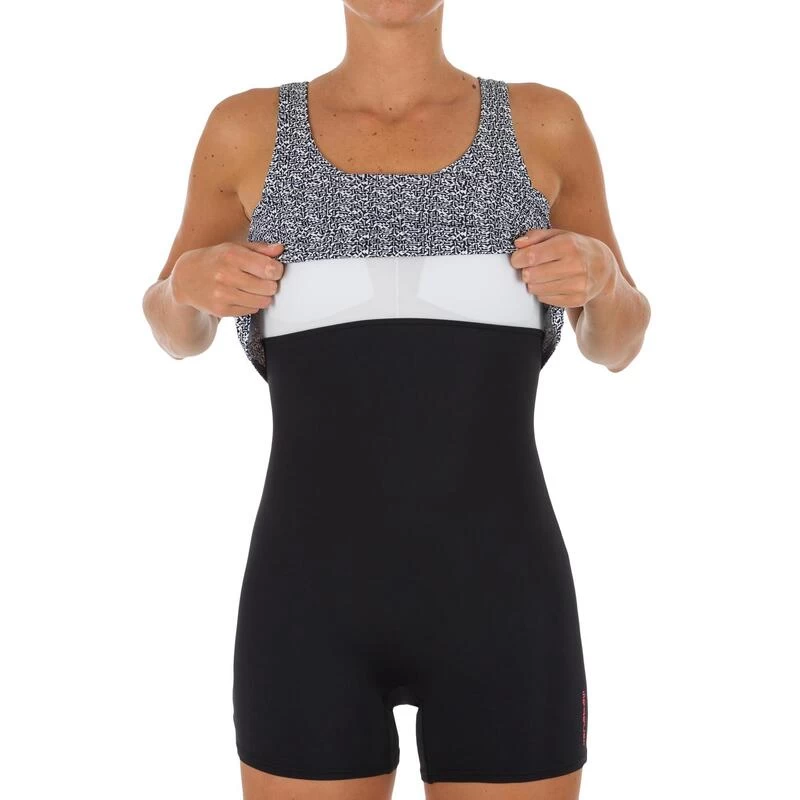 Bañador Mujer Natación Pantalón Nabaiji Negro Blanco 7 Bañador Mujer Natación Pantalón Nabaiji Negro Blanco - Imagen 5