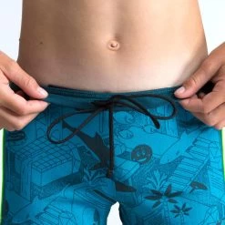 Bañador Niño Natación Bóxer Nabaiji Azul Verde 500 -Nabaiji Tienda De Ventas baador nio natacion boxer nabaiji azul verde 500 2