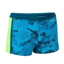Bañador Niño Natación Bóxer Nabaiji Azul Verde 500 -Nabaiji Tienda De Ventas baador nio natacion boxer nabaiji azul verde 500 3