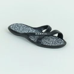 Chanclas Piscina Slap 500 Lea Mujer Negro Blanco