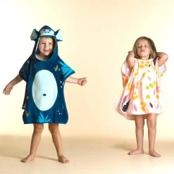 Poncho Baño Bebés Azul Oscuro Algodón Mono -Nabaiji Tienda De Ventas poncho bao bebes azul oscuro algodon mono 2