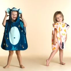 Poncho Baño Bebés Azul Oscuro Algodón Mono -Nabaiji Tienda De Ventas poncho bao bebes azul oscuro algodon mono 3