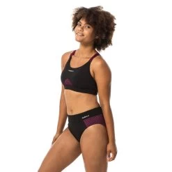 Top Aquagym Mujer Negro Burdeos Nabaiji