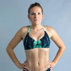 Top Natación Mujer Nabaiji Negro Coral -Nabaiji Tienda De Ventas top natacion mujer nabaiji azul marino verde