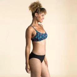 Top Natación Mujer Nabaiji Negro Estampado -Nabaiji Tienda De Ventas top natacion mujer nabaiji negro estampado 2