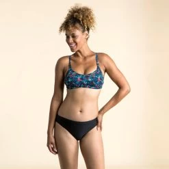 Top Natación Mujer Nabaiji Negro Estampado -Nabaiji Tienda De Ventas top natacion mujer nabaiji negro estampado 3